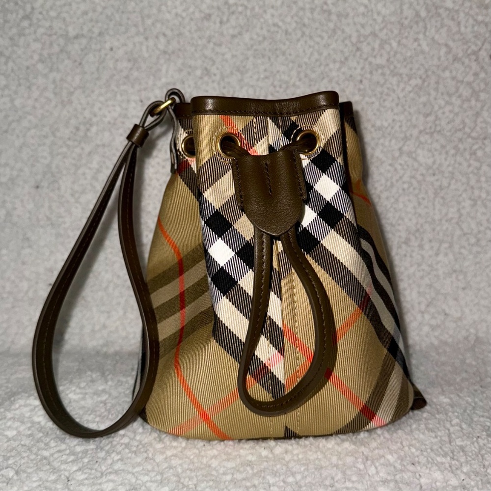 Burberry Check Mini Drawstring Pouch - Picture 7 of 11